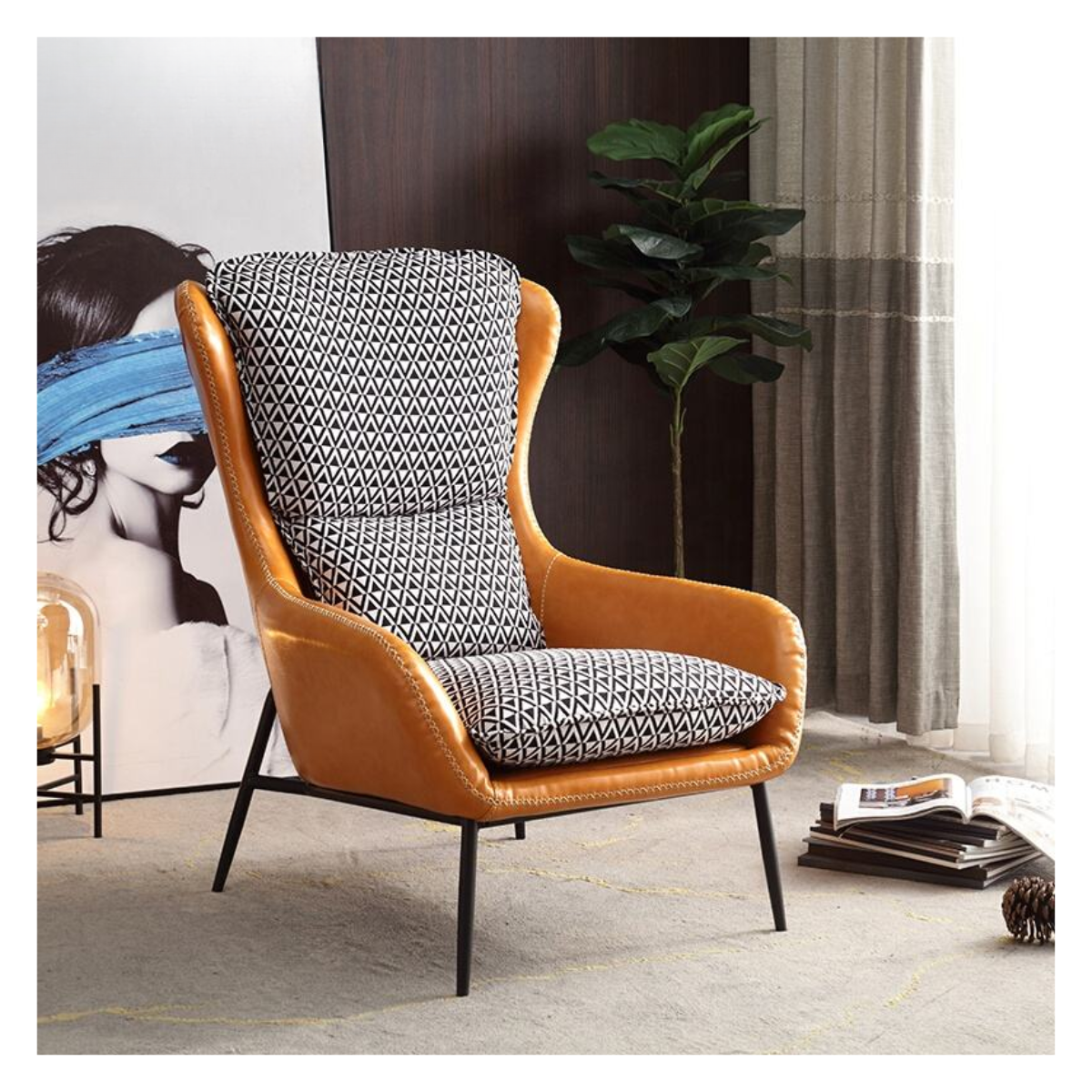 Amber Frame Wing Lounge Chair